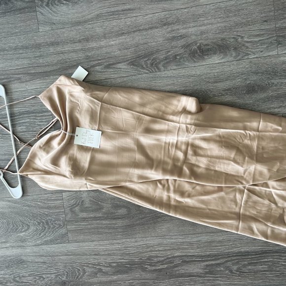 ShowMeYourMumu - Verona Cowl Dress - Champagne Luxe Satin - Size L - NWT - Picture 4 of 6